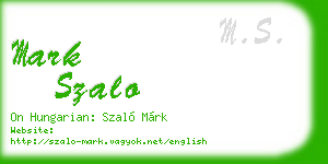 mark szalo business card